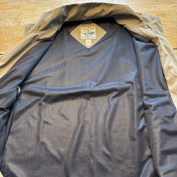Vtg Outer Boundary Vest Mens Large Olive Green Outdoor Sleeveless Windbreaker - Picture 11 of 13